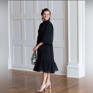 DAINTY JEWELLS Elegant Black Ruffle Dress